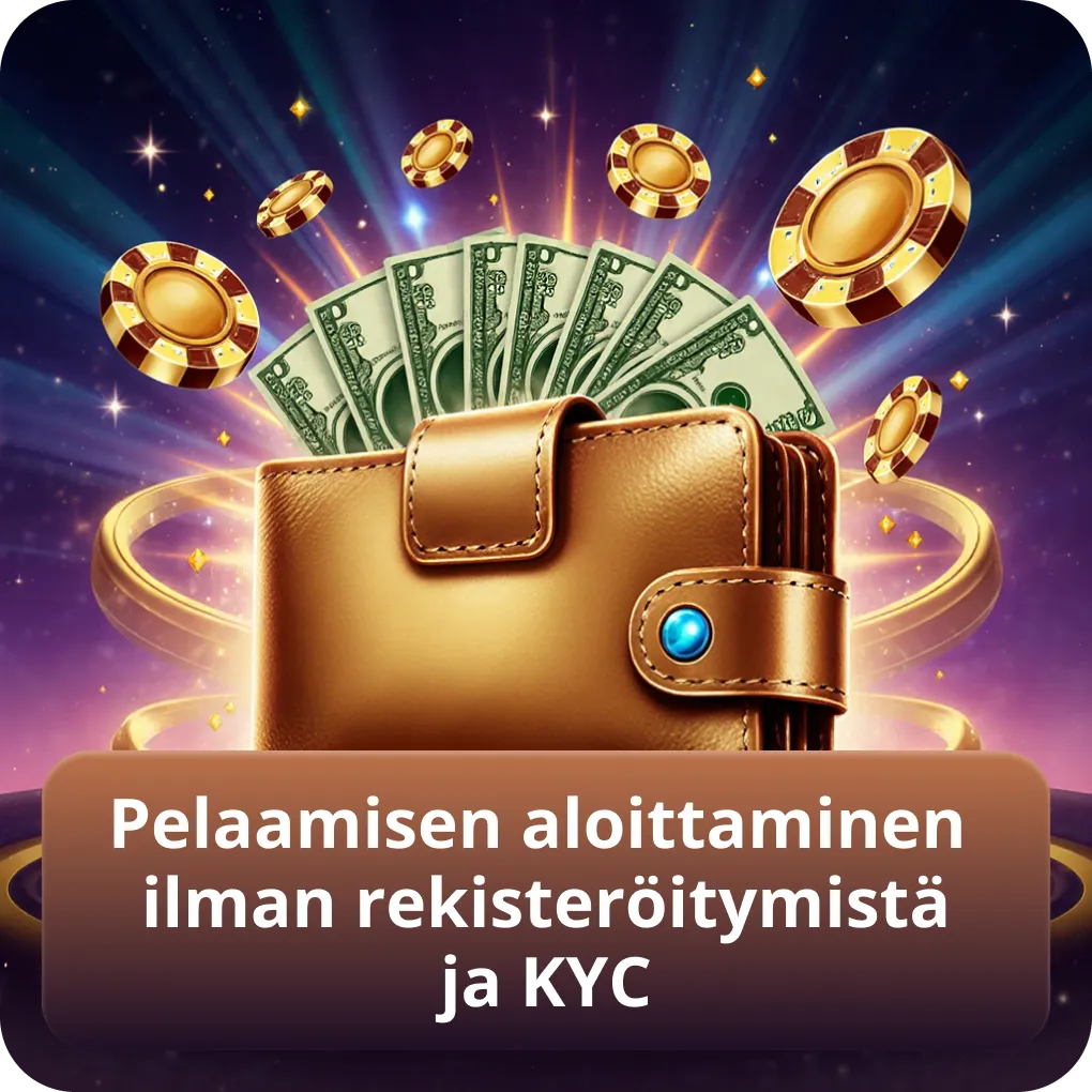 Pelaamisen aloitus ilman rekisteröitymistä ja KYC