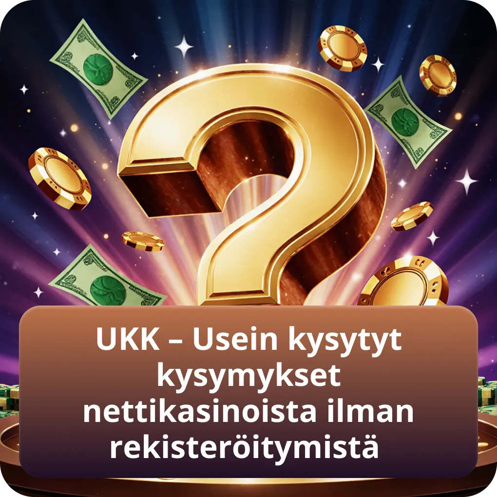 UKK – Yleisimmät kysymykset nettikasinoista ilman rekisteröitymistä